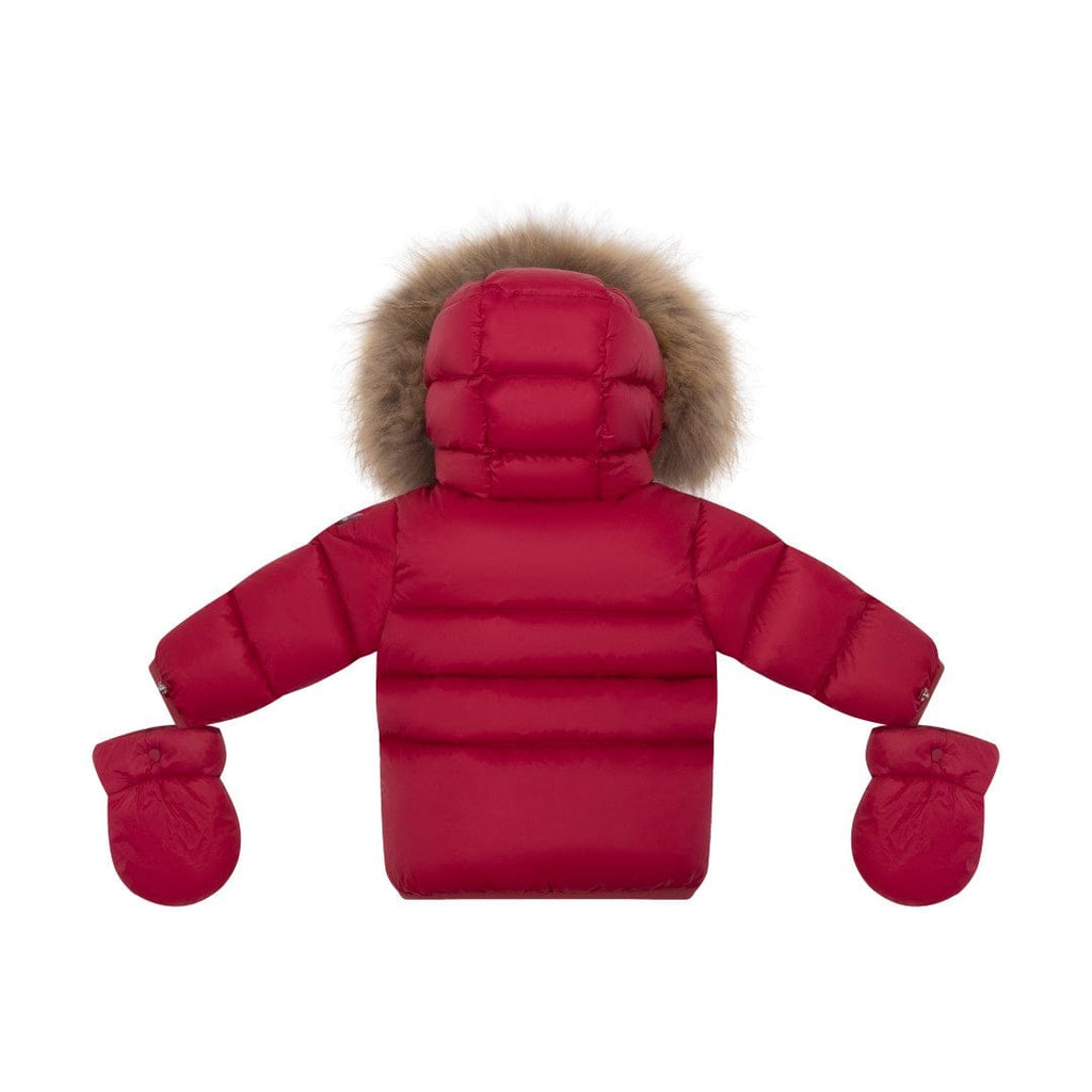 Ellabee Coat Jellybeanzkids Ellabee Bella Enfant Fur Down Jacket-Rasberry Racoon