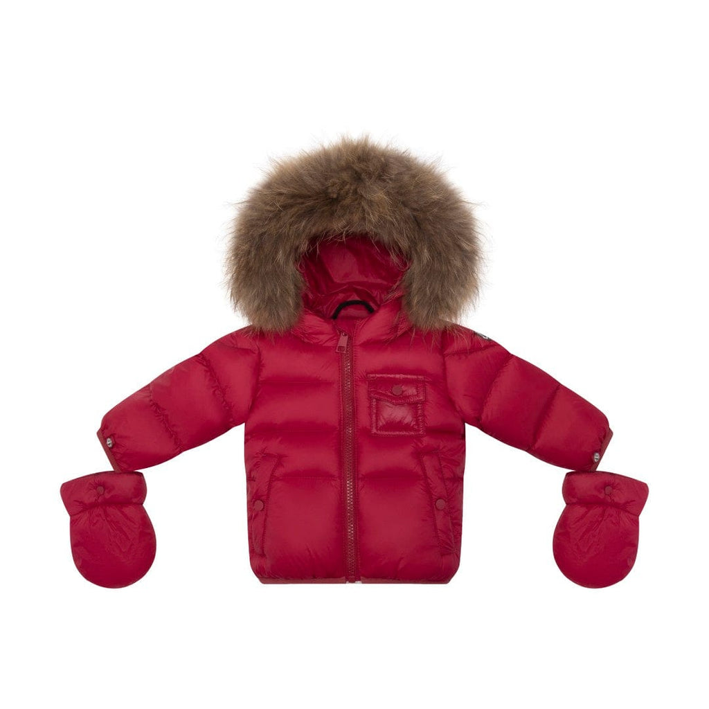 Ellabee Coat Jellybeanzkids Ellabee Bella Enfant Fur Down Jacket-Rasberry Racoon