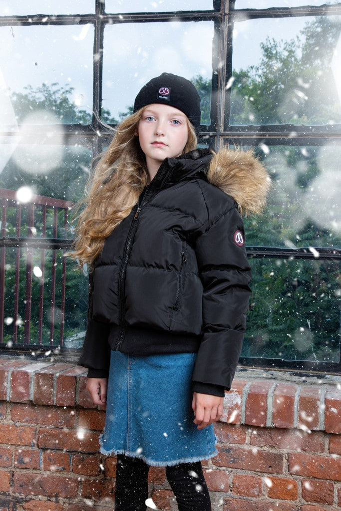 Ellabee Coat Jellybeanzkids Ellabee Emma Canvas Down Bomber Jacket- Black