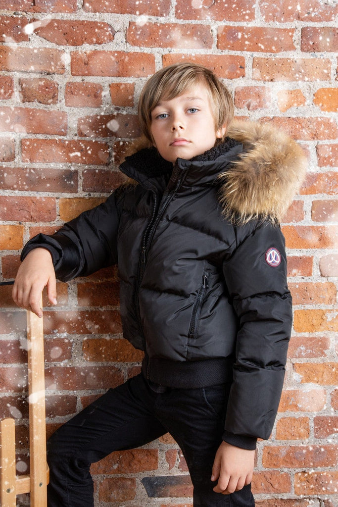 Ellabee Coat Jellybeanzkids Ellabee Emma Canvas Down Bomber Jacket- Black