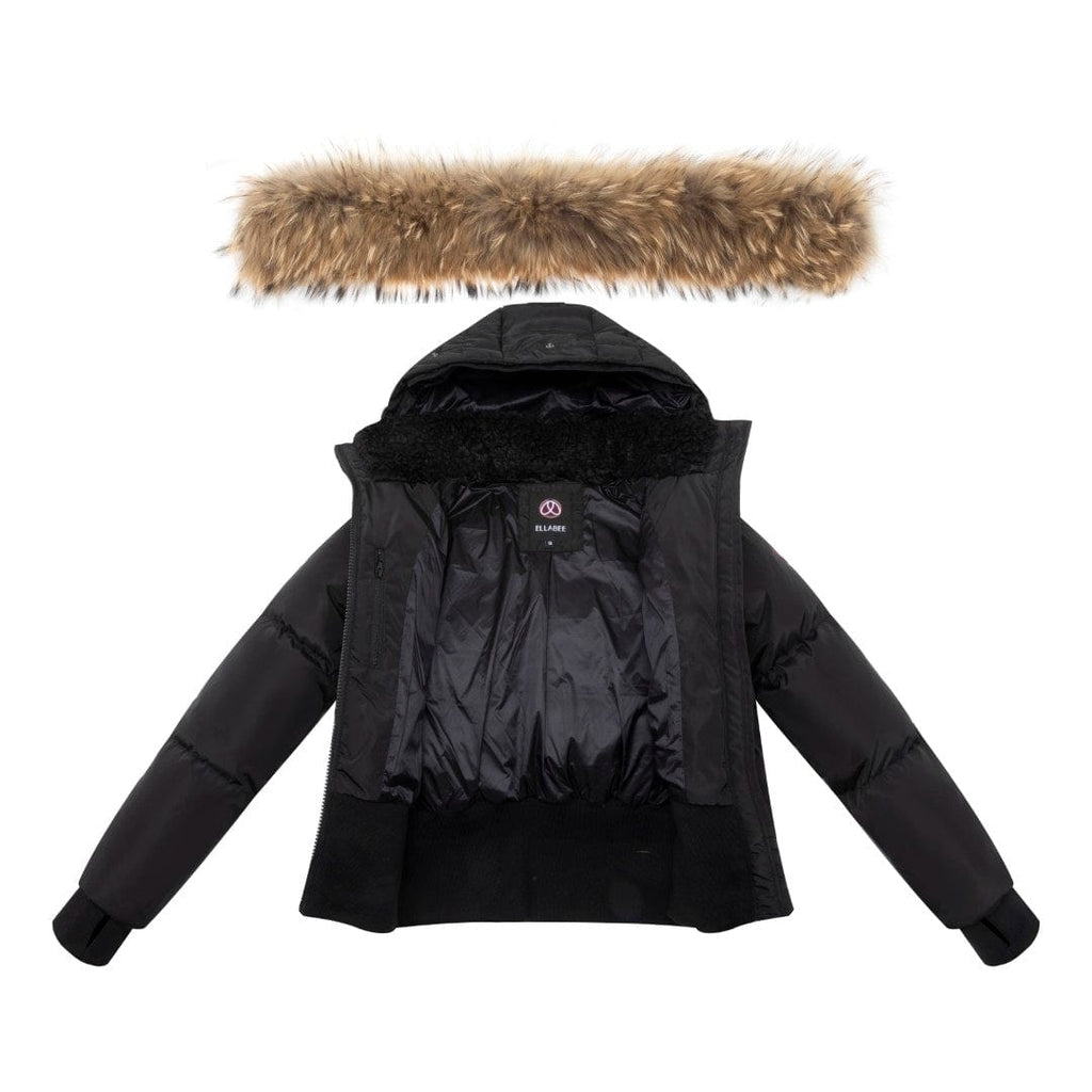 Ellabee Coat Jellybeanzkids Ellabee Emma Canvas Down Bomber Jacket- Black