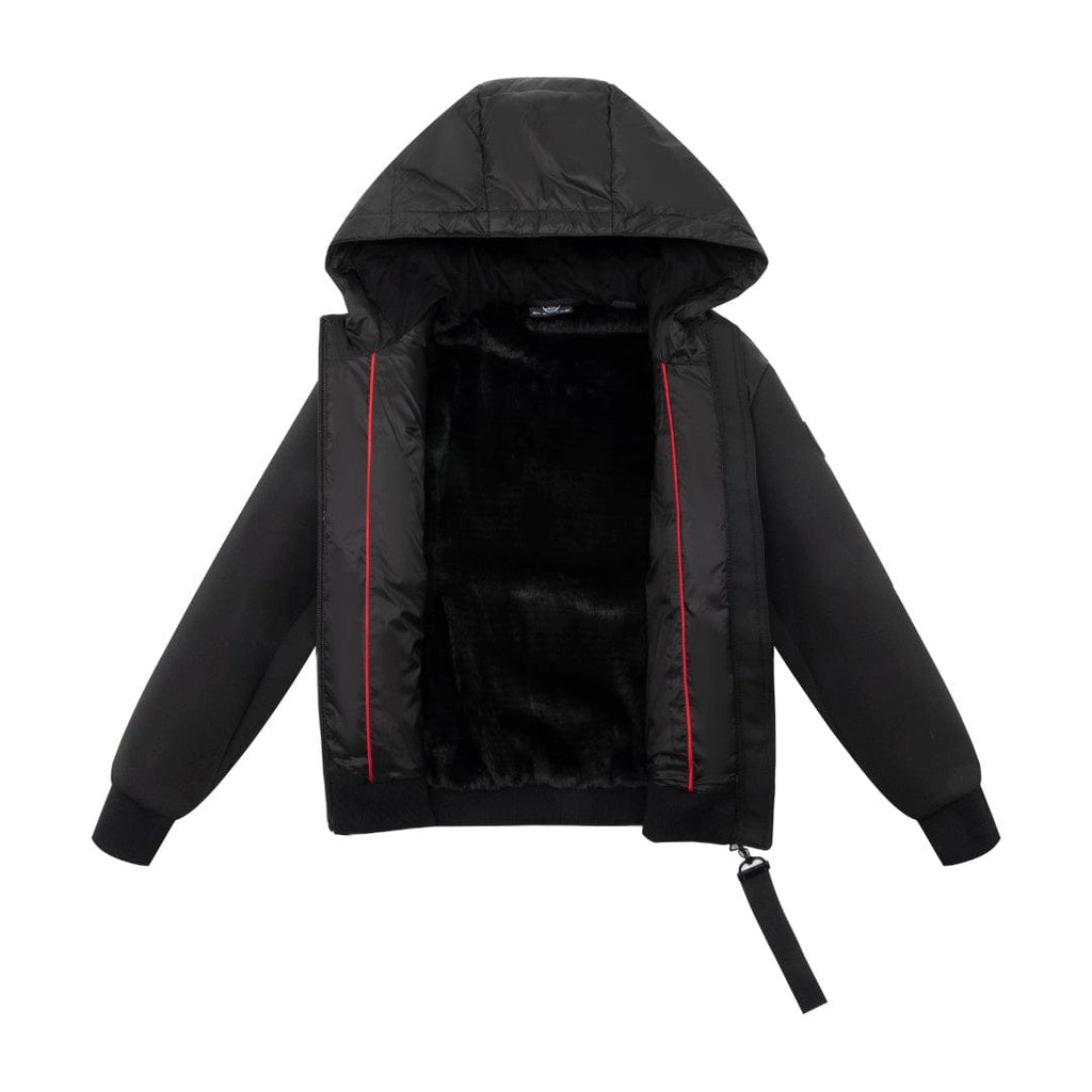 Ellabee Coat Jellybeanzkids Ellabee Eva Fur Lined Down Bomber Hoodie- Black