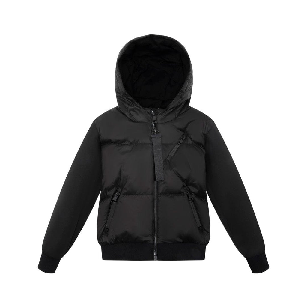 Ellabee Coat Jellybeanzkids Ellabee Eva Fur Lined Down Bomber Hoodie- Black