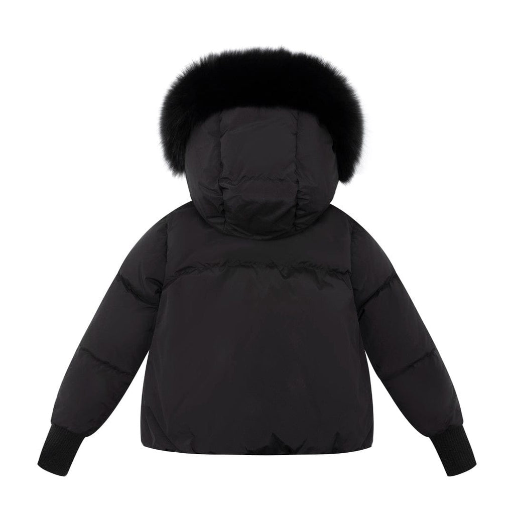 Ellabee Coat Jellybeanzkids Ellabee Stella Down Fur Jacket- Black