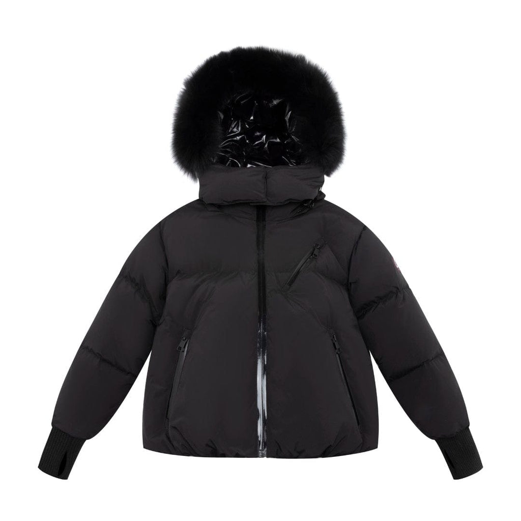 Ellabee Coat Jellybeanzkids Ellabee Stella Down Fur Jacket- Black