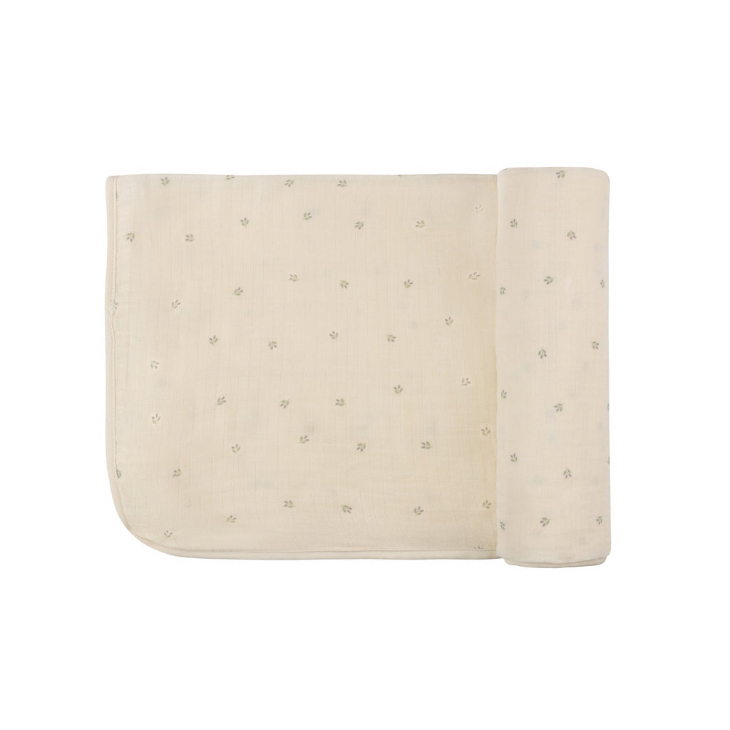 Ely's&Co. Accessories Jellybeanzkids Elys Embroidered Tulip Muslin Swaddle- Ivory Berry One Size