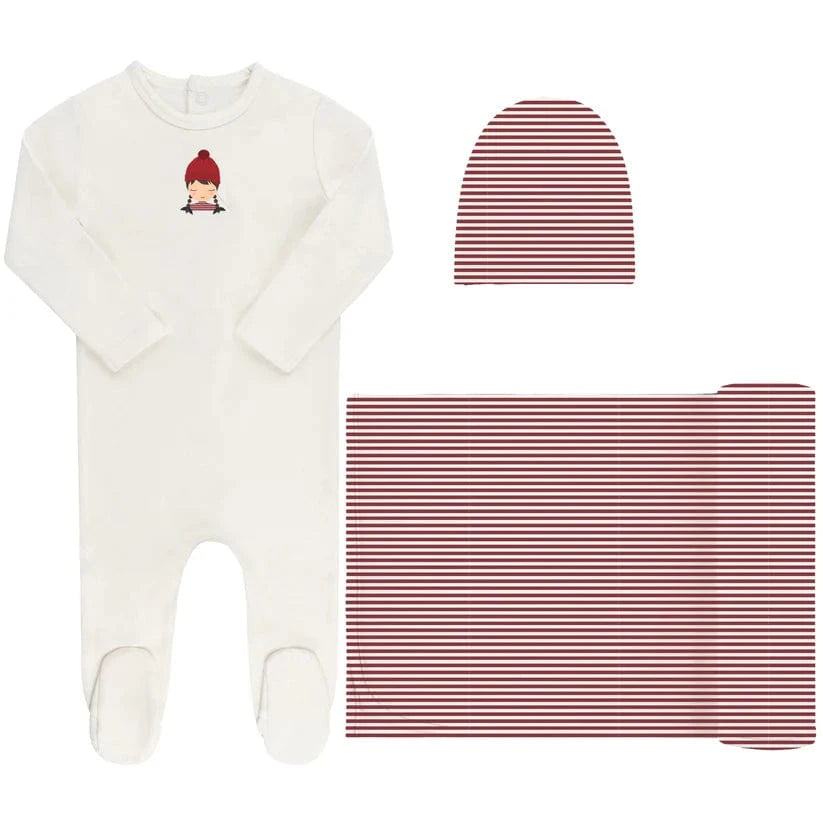 Ely's&Co. Footie Jellybeanzkids Ely's Autumn Take Me Home Set-Ivory/Pink