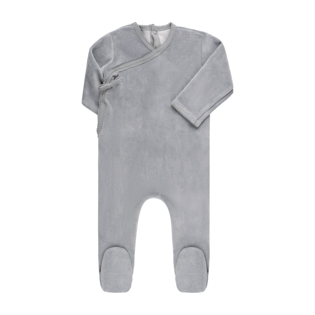 Ely's&Co. Footie Jellybeanzkids Ely's Velour Kimono Collection Footie With Bonnet - Blue