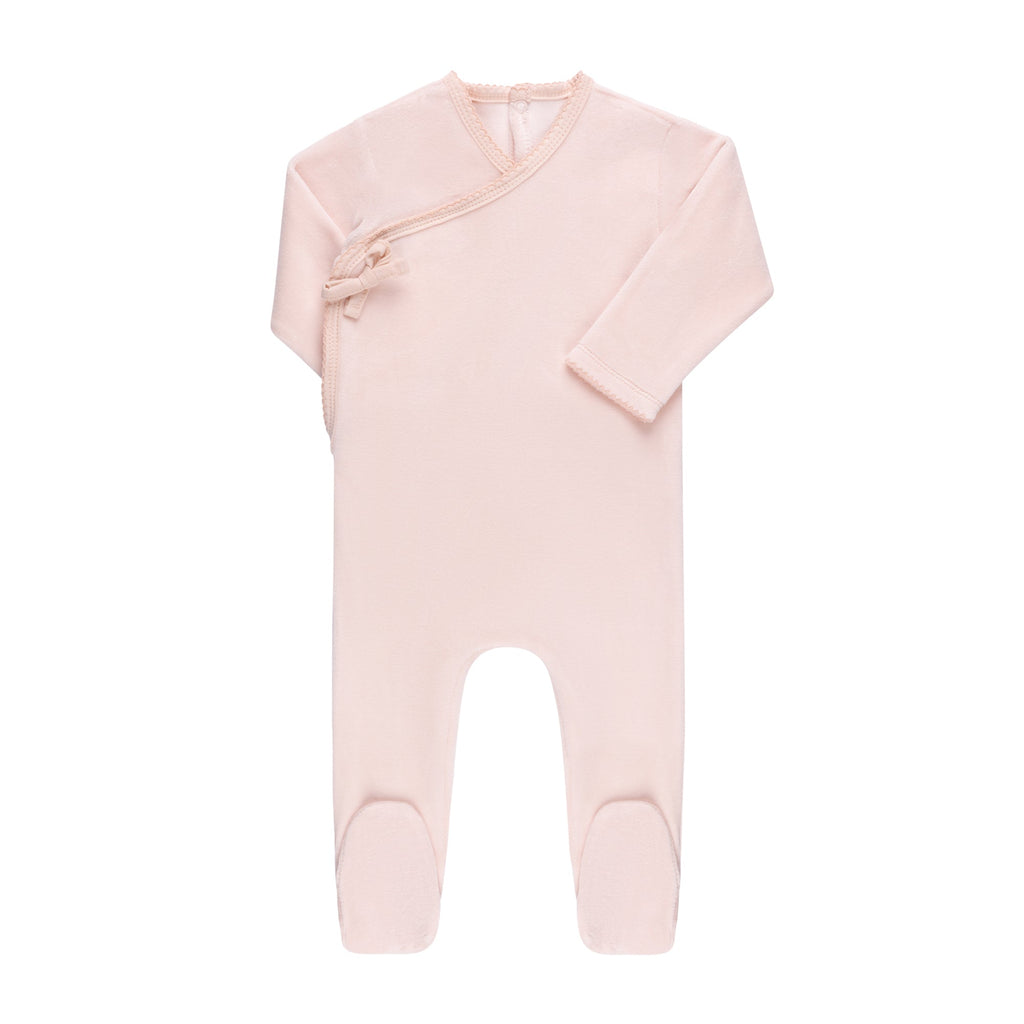 Ely's&Co. Footie Jellybeanzkids Ely's Velour Kimono Collection Footie With Bonnet - Pink