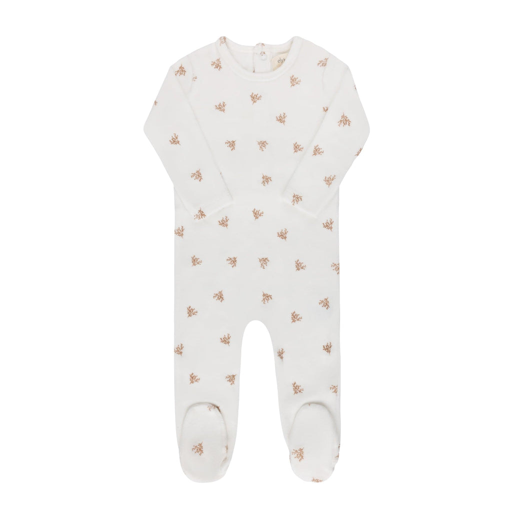 Ely's&Co. Footie Jellybeanzkids Ely's Velour Leaf Take Me Home Set-Ivory Boy