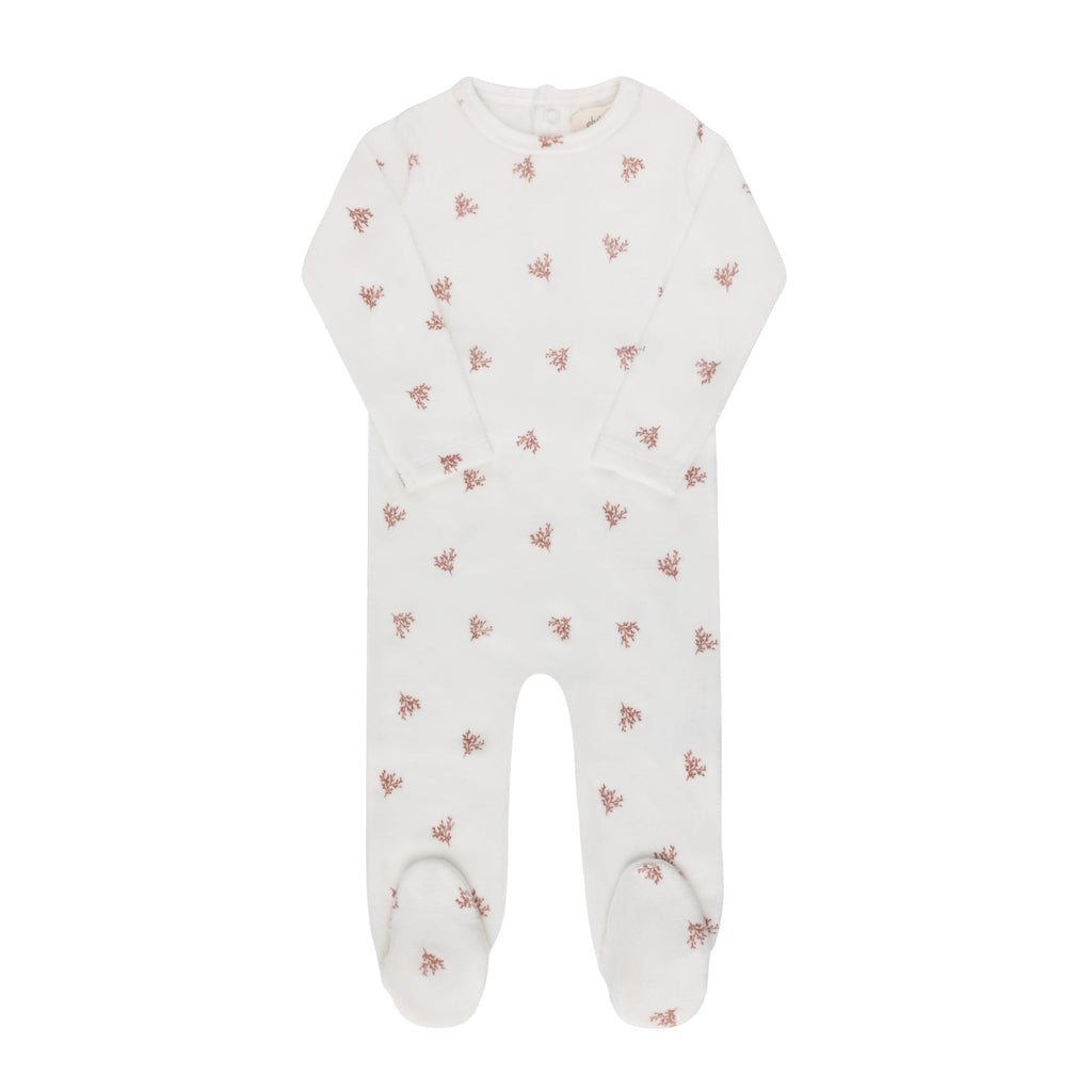 Ely's&Co. Footie Jellybeanzkids Ely's Velour Leaf Take Me Home Set-Ivory Girl