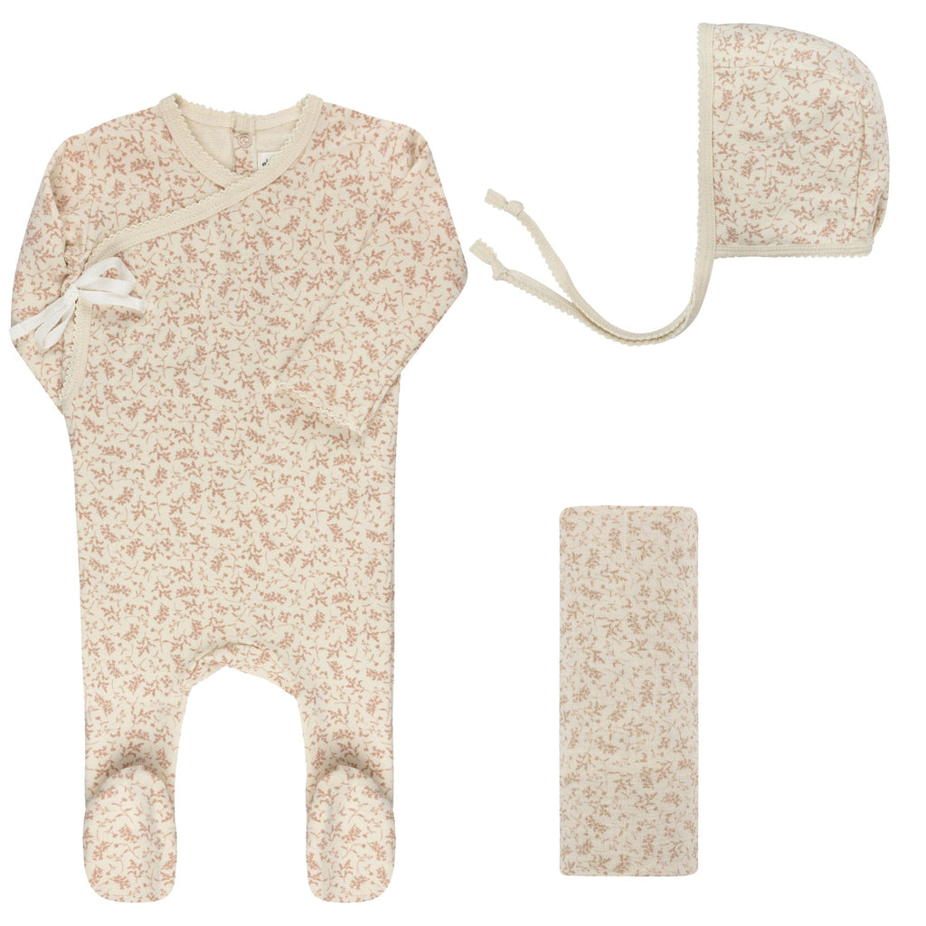 Ely's&Co. Footie Jellybeanzkids Ely's Vine Take Me Home Set-Ivory/Pink