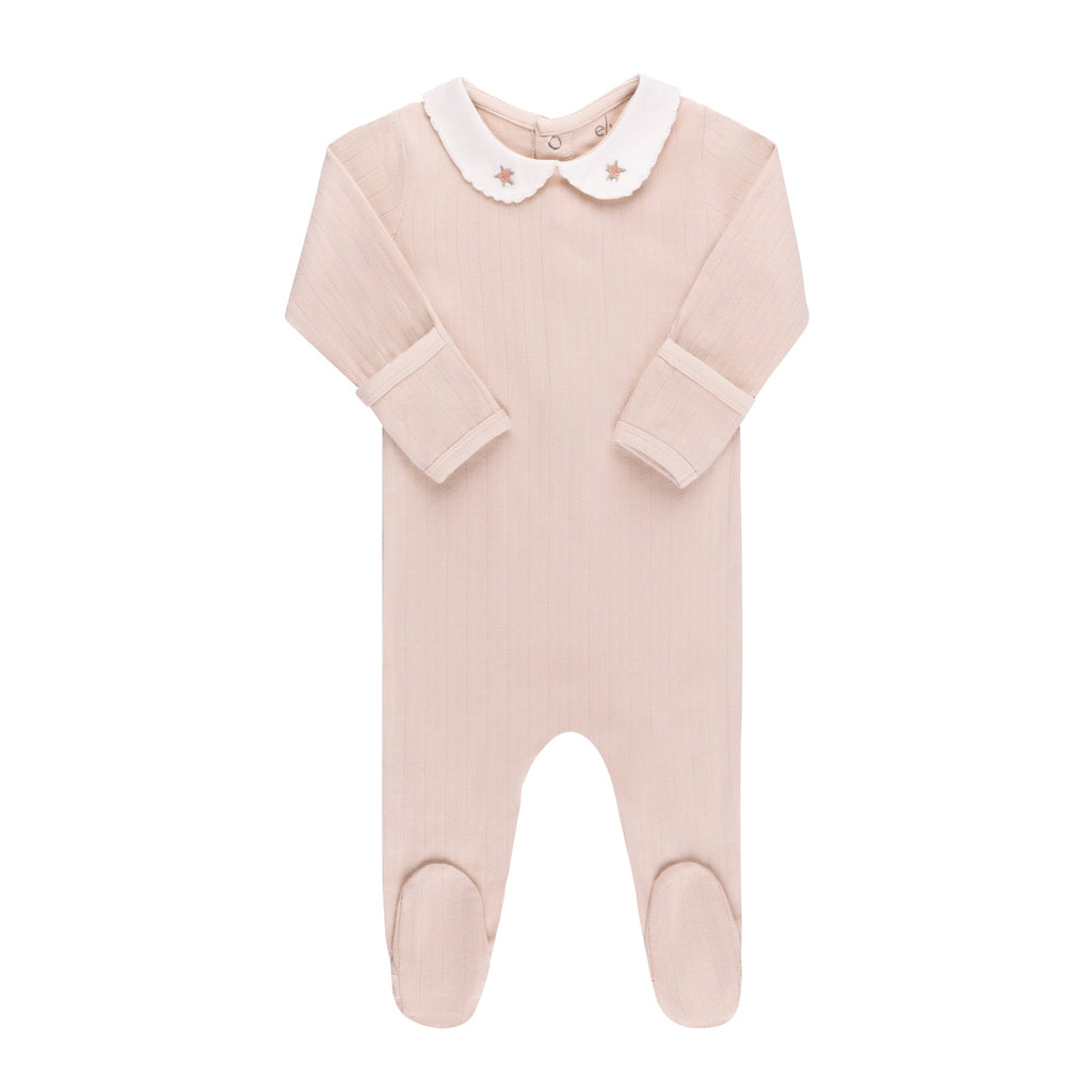 Ely's&Co. footie Jellybeanzkids Ely's Wide Ribbed Footie with Bonnet Rosebud-Pink
