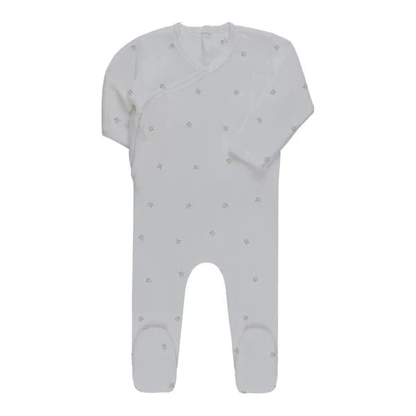 Ely's&Co. Footie Jellybeanzkids Elys Embroidered Tulip Footie -  Blue Berry
