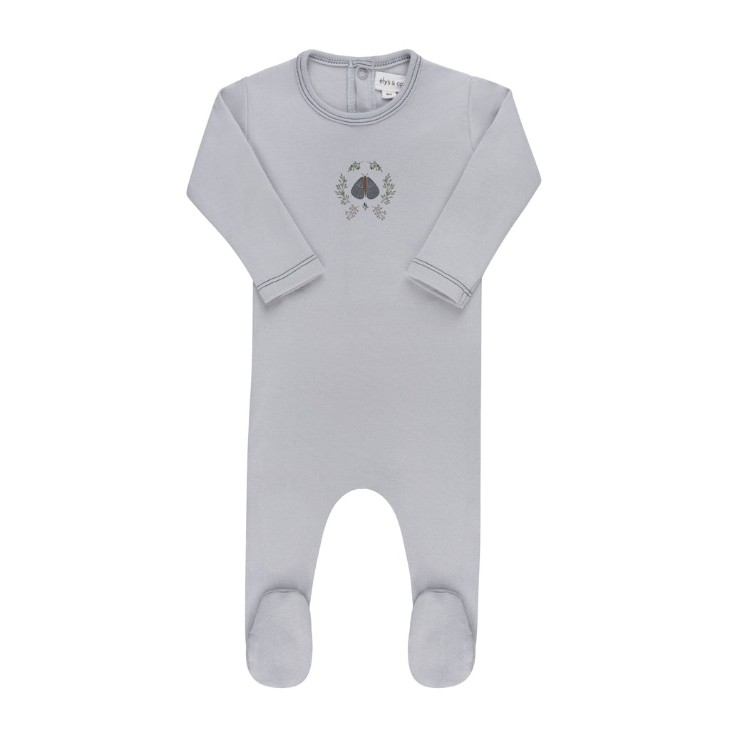 Ely's&Co. Footie Jellybeanzkids Elys Garden Floral Center Footie + Beanie - Blue