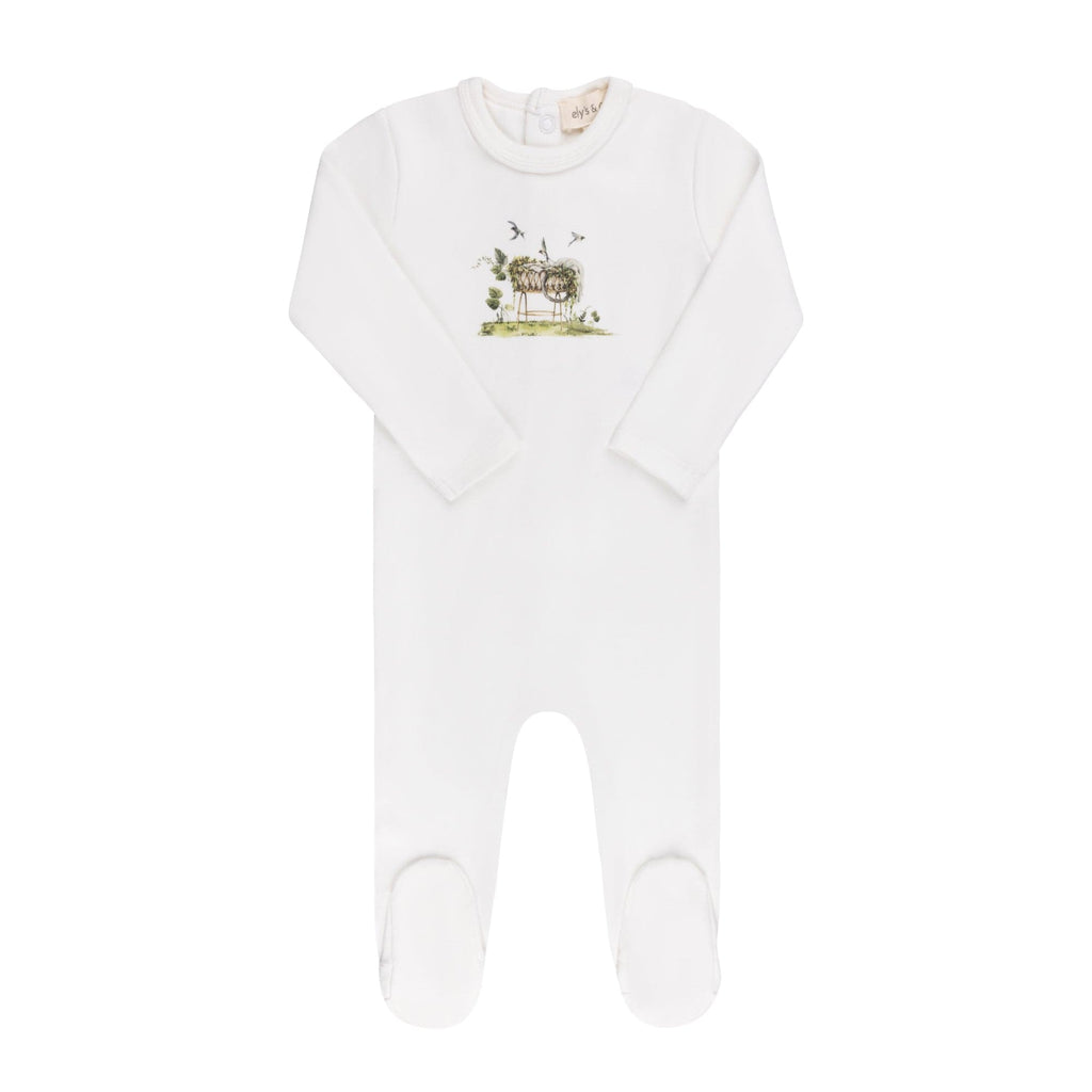 Ely's&Co. Footie Jellybeanzkids Elys Watercolor Cradle Layette Set - Ivory Boy