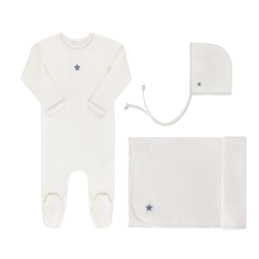 Ely's&Co. Set Jellybeanzkids Ely's Embroidered Star Layette Set-Ivory