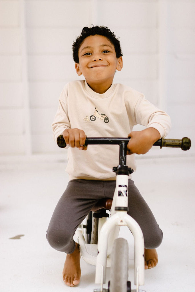 Ely's&Co. Set Jellybeanzkids Ely's French Terry Bike and Carriage Collection - Tan Bike - Set