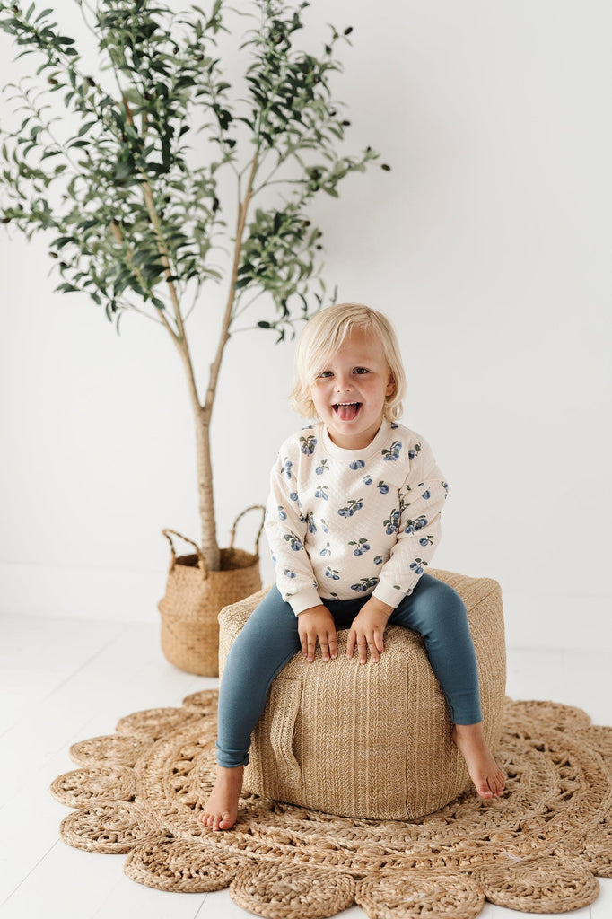 Ely's&Co. Set Jellybeanzkids Ely's Quilted Plums Collection Set -Cream/Blue