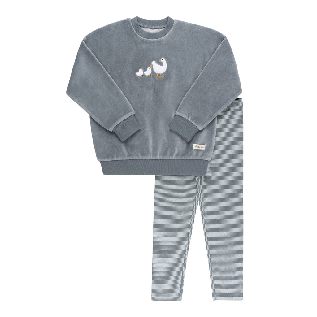 Ely's&Co. Set Jellybeanzkids Ely's Velour Sherpa Ducklings Collection - Blue - Set