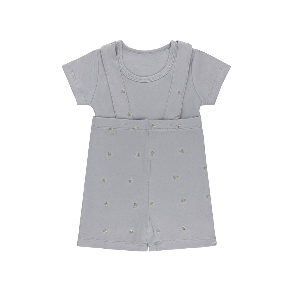 Ely's&Co. Set Jellybeanzkids Elys Embroidered Tulip Overall Set- Blue Berry