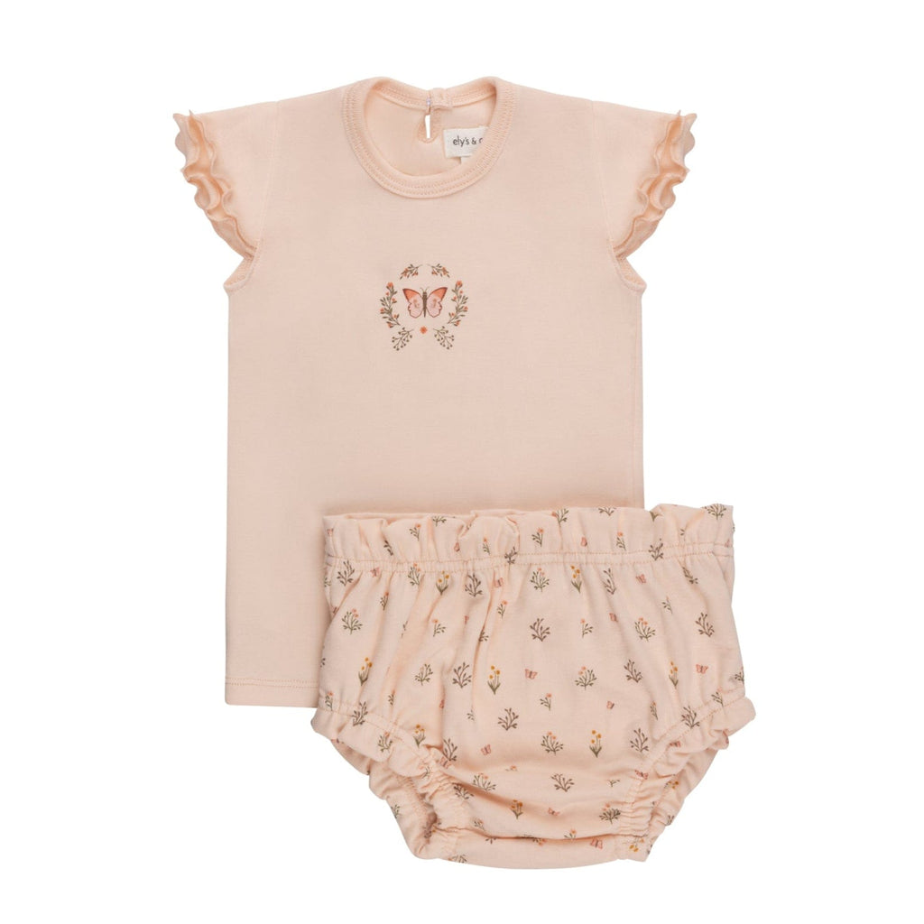 Ely's&Co. Set Jellybeanzkids Elys Garden Floral Print Bloomer Set-Pink