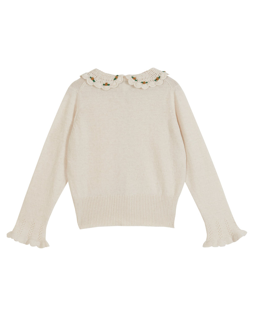Emile et Ida Cardigan Jellybeanzkids Emile Et Ida Ecru Crochet Cardigan