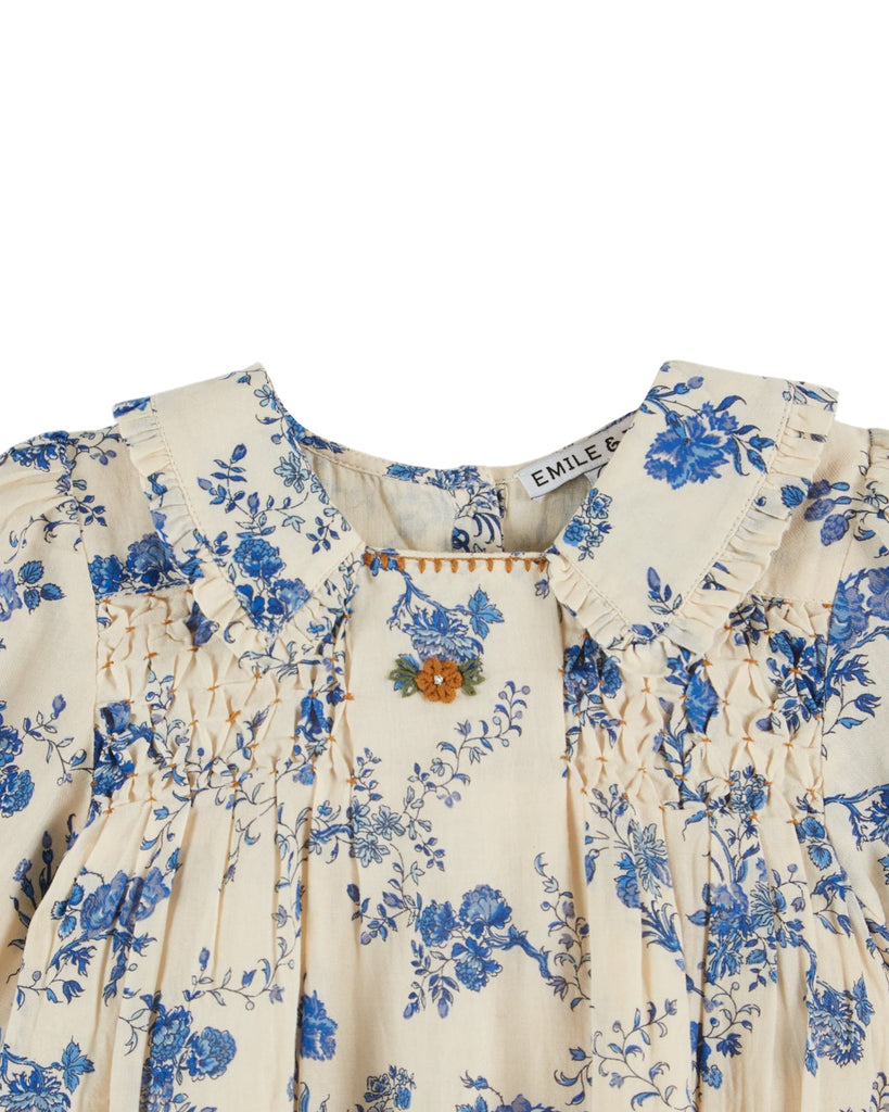 Emile et Ida Dress Jellybeanzkids Emile Et Ida Orchid Blue Smocked Dress