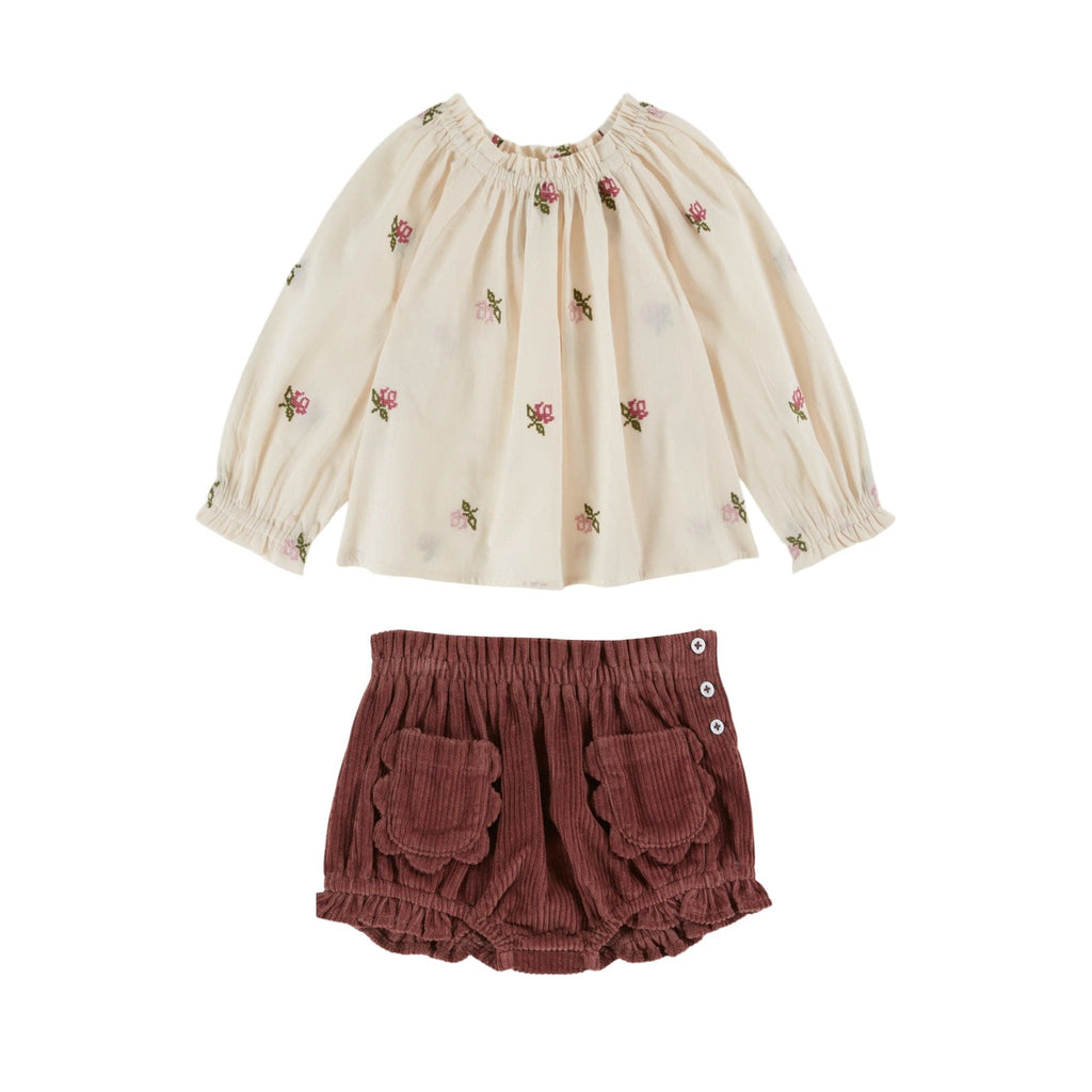 Emile et Ida set Jellybeanzkids Emile Et Ida Brodee Blouse Baby Set