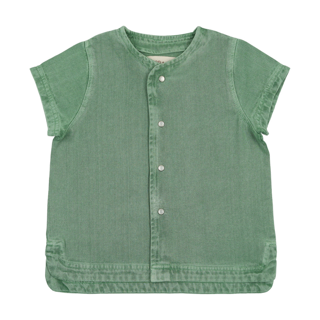 Farren+Me Polo Jellybeanzkids Farren + Me Denim Pocket Shirt- Green Wash
