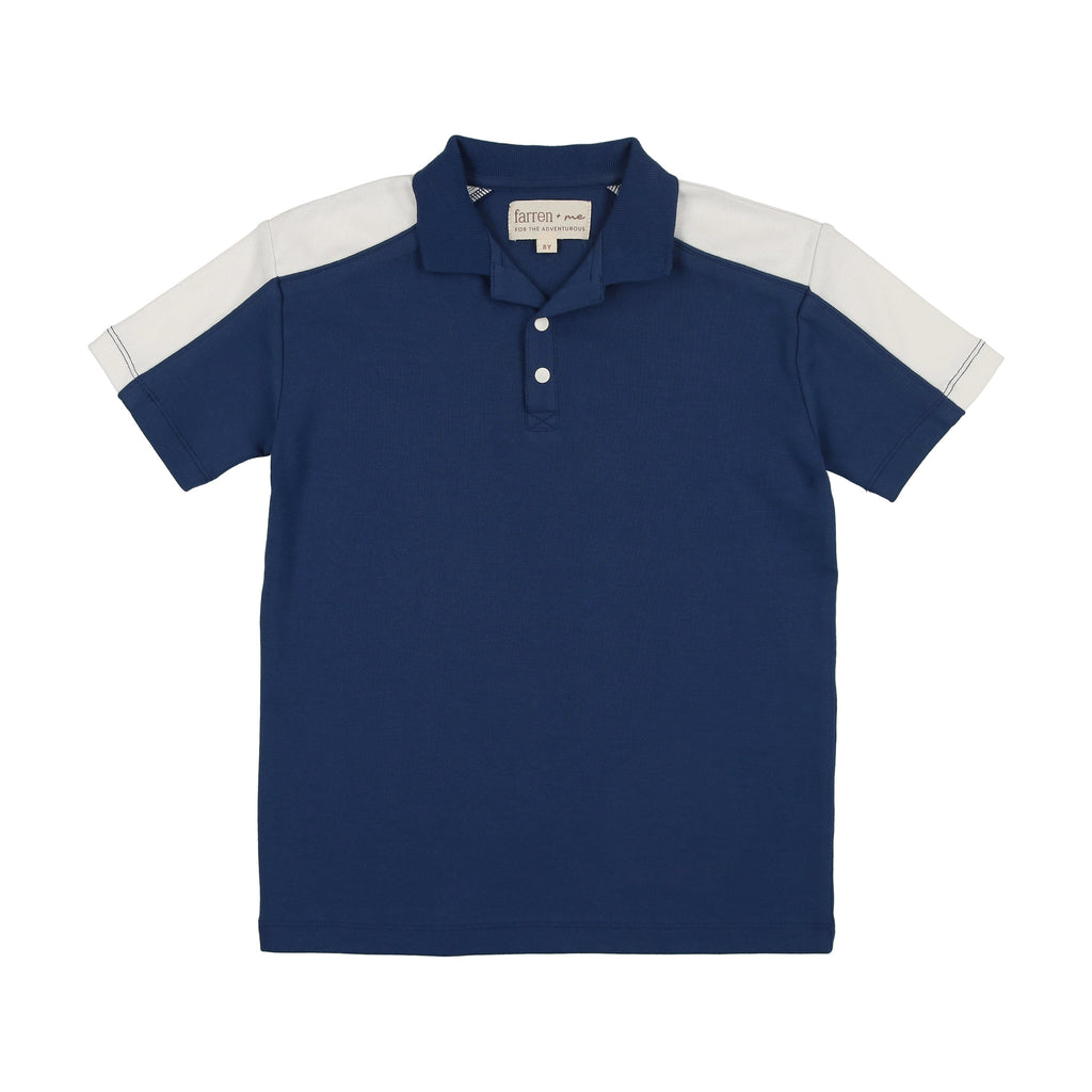 Farren+Me Polo Jellybeanzkids Farren + Me Tennis Polo Shirt- Navy/Ecru