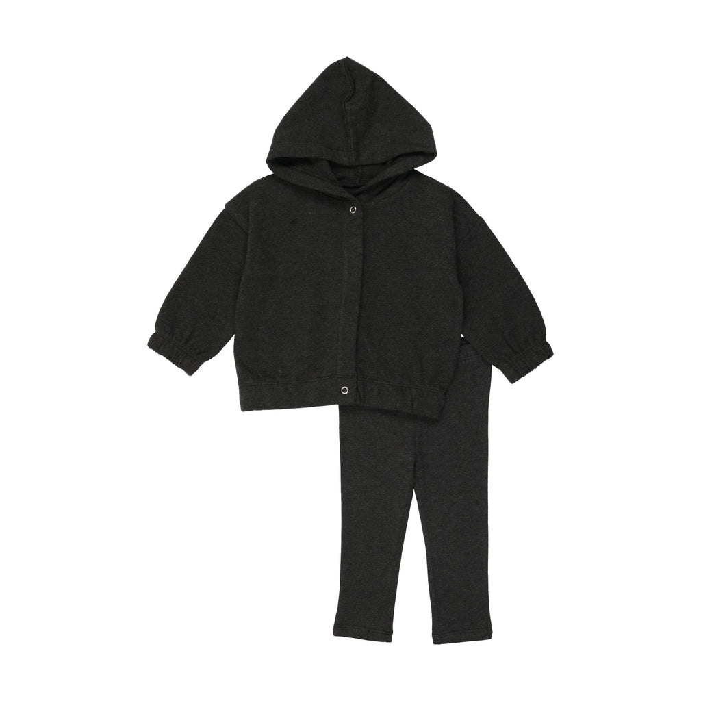 Farren+Me Set Jellybeanzkids Farren+ Me Hooded Cardigan Set- Black
