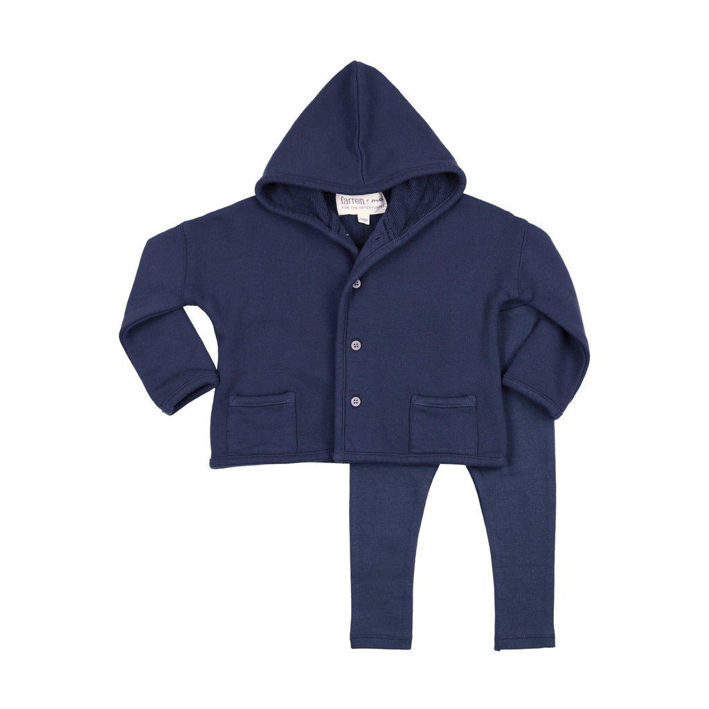 Farren+Me Set Jellybeanzkids Farren+Me Hooded Cardigan Set - Washed Blue