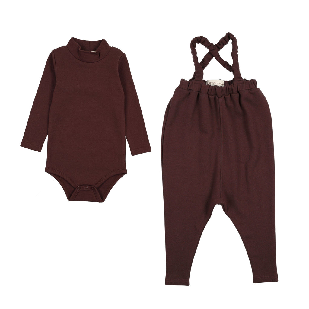 Farren+Me Set Jellybeanzkids Farren+Me Overall Set - Washed Burgundy