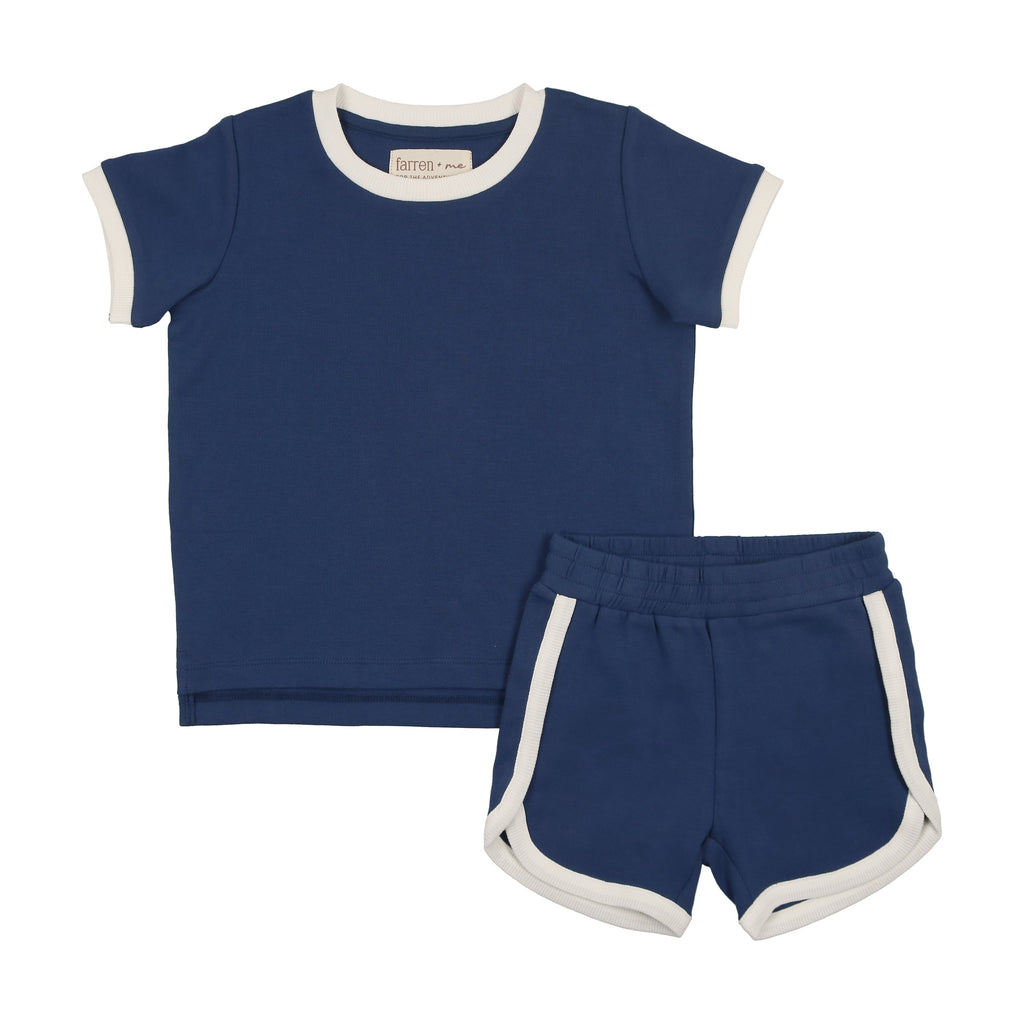 Farren+Me Set Jellybeanzkids Farren+Me Tennis Track Set- Navy/Ecru