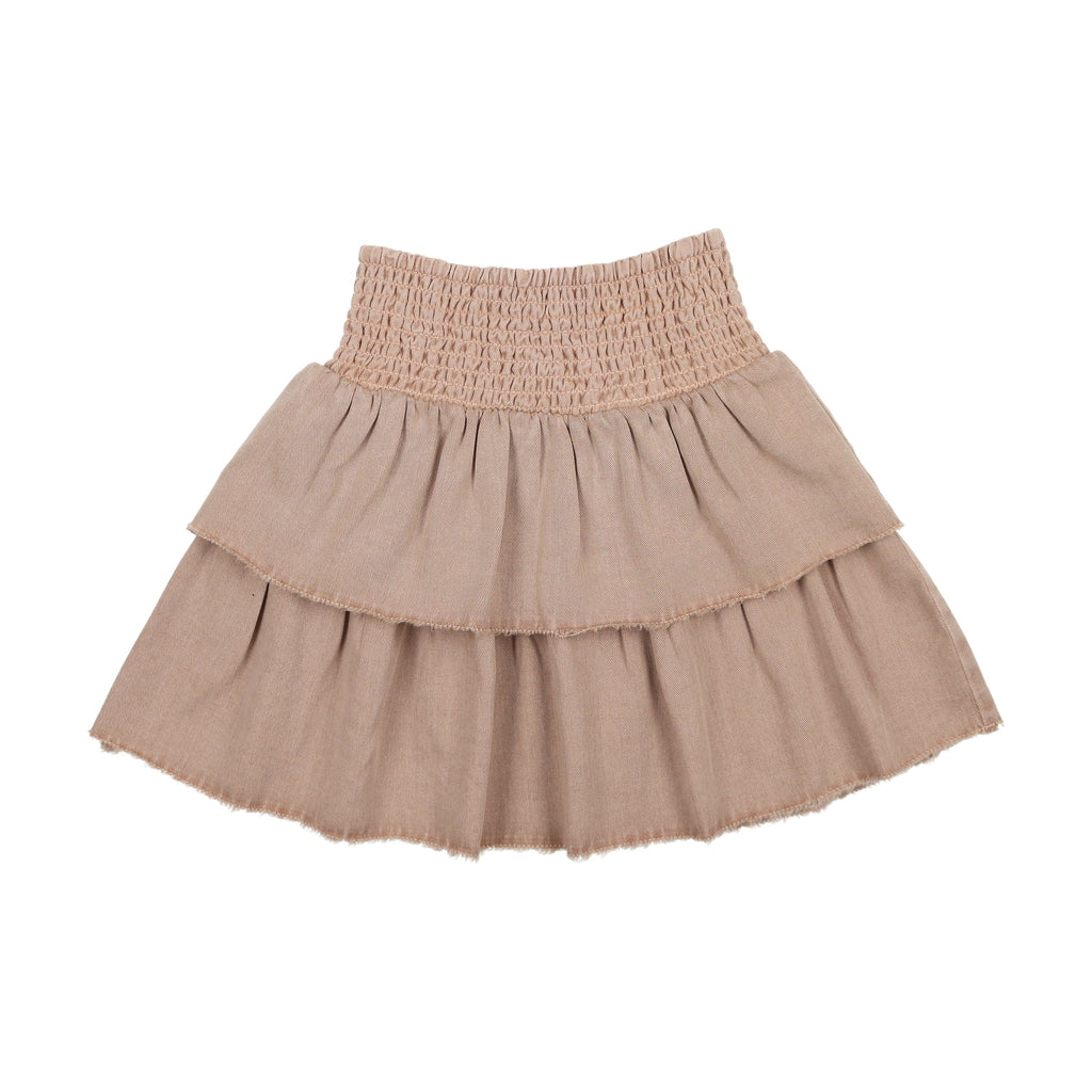 Farren+Me Skirt Jellybeanzkids Farren + Me Denim Tiered Skirt- Pale Pink Wash