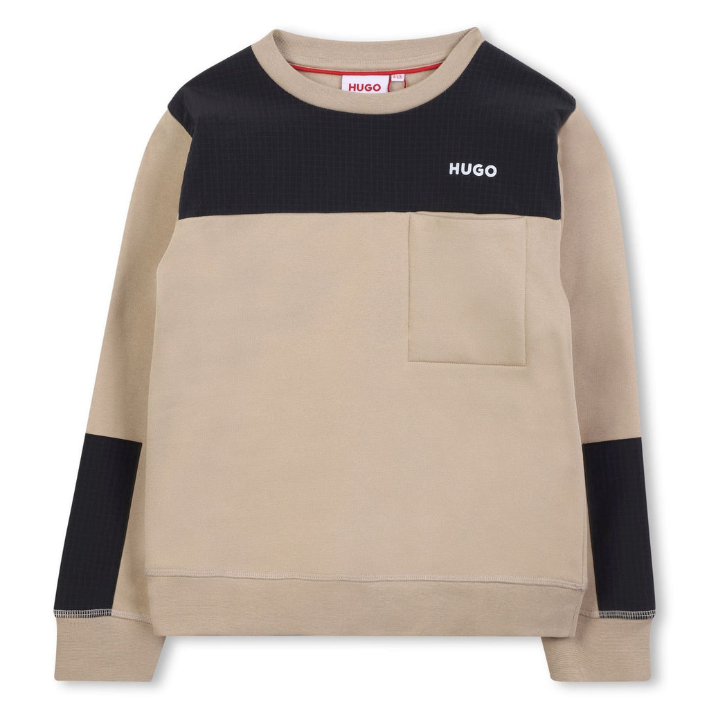 Hugo Sweatshirt Jellybeanzkids Hugo Sweatshity- Beige