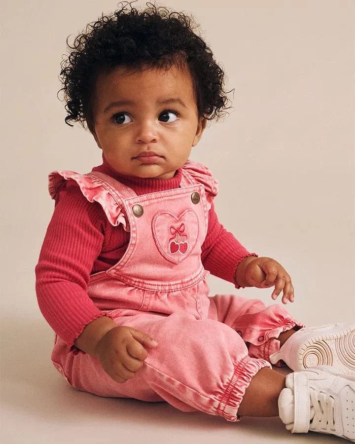Huxbaby Overalls Jellybeanzkids Huxbaby Cherry Heart Vintage Overalls