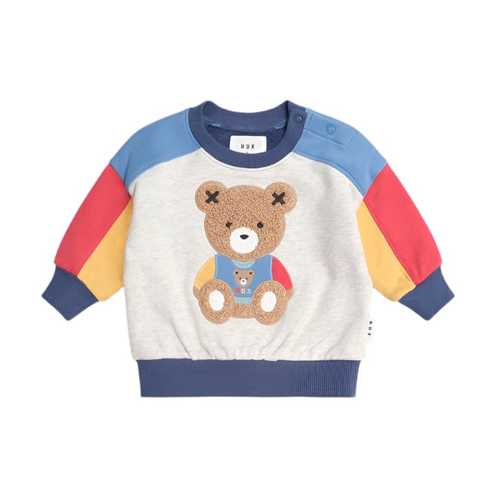 Huxbaby Sweatshirt Jellybeanzkids Huxbaby Varsity Huxbear Sweatshirt - Colorblock