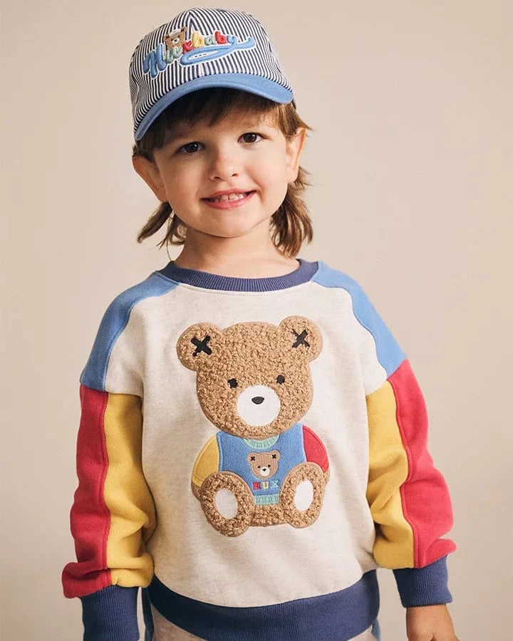 Huxbaby Sweatshirt Jellybeanzkids Huxbaby Varsity Huxbear Sweatshirt - Colorblock