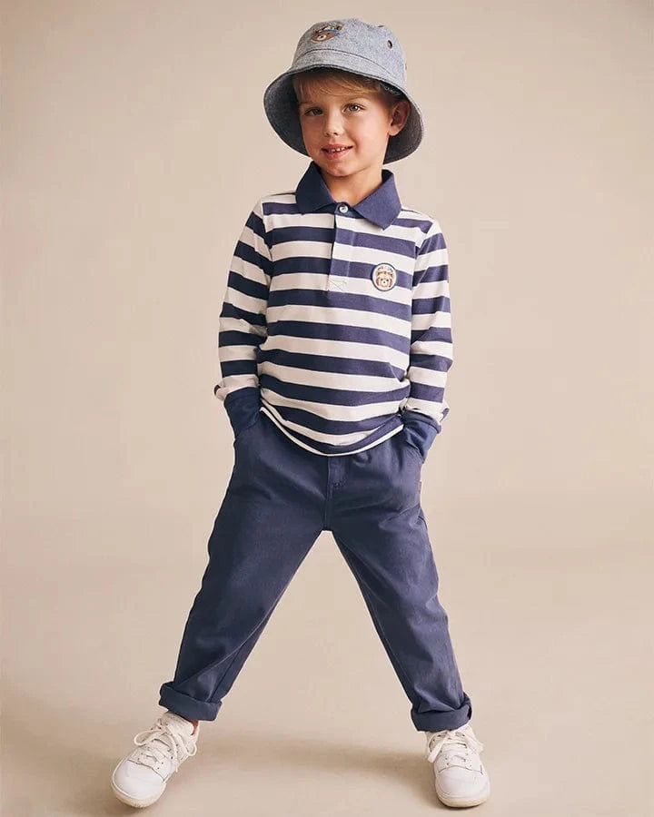 Huxbaby Top Jellybeanzkids Huxbaby Stripe Polo Tee