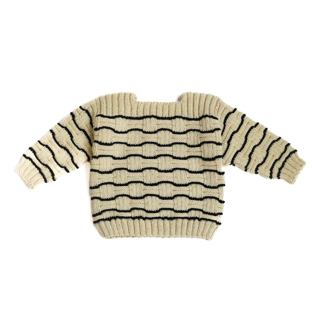 Kalinka Sweater Jellybeanzkids Kalinka Mosaic Boys Sweater- Ivory/Black