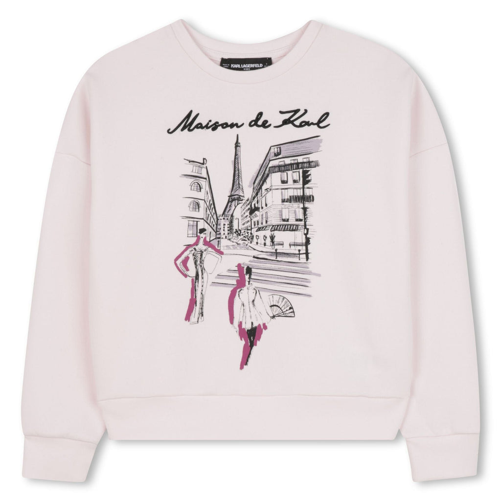 Karl Lagerfeld Sweatshirt Jellybeanzkids Karl Girls Graphic Sweatshirt- Carinaria