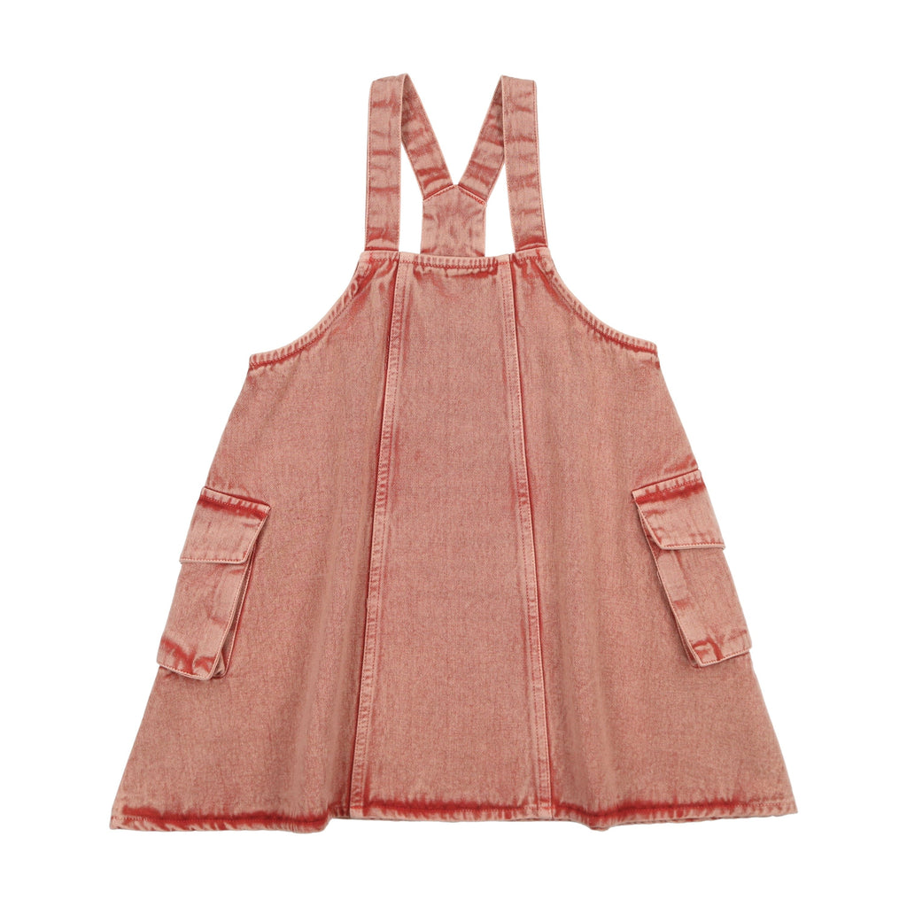 Kin+Kin Dress Jellybeanzkids Kin + Kin Denim Jumper w/ Cargo Pockets- Pink Denim