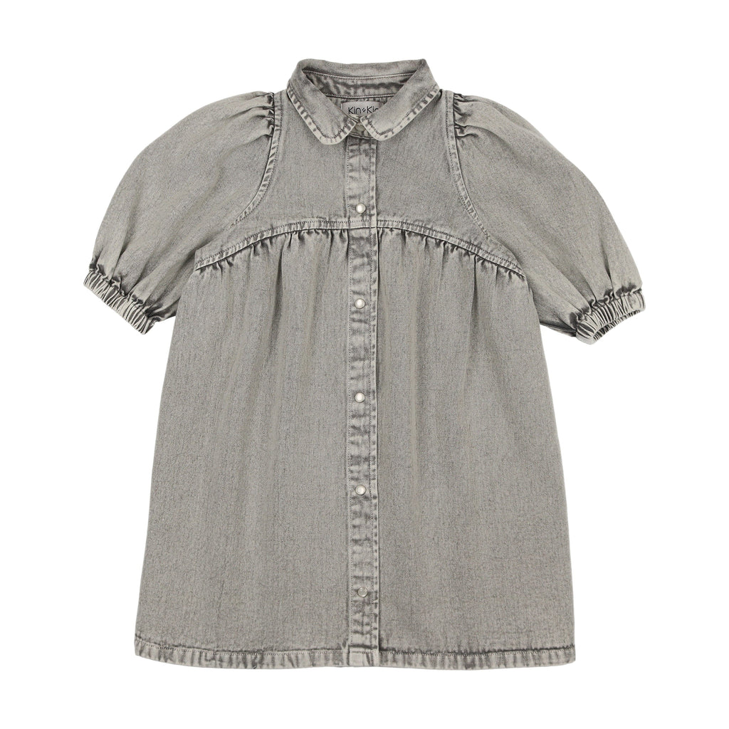 Kin+Kin Dress Jellybeanzkids Kin + Kin Denim Shirt Dress- Blue-Grey Denim