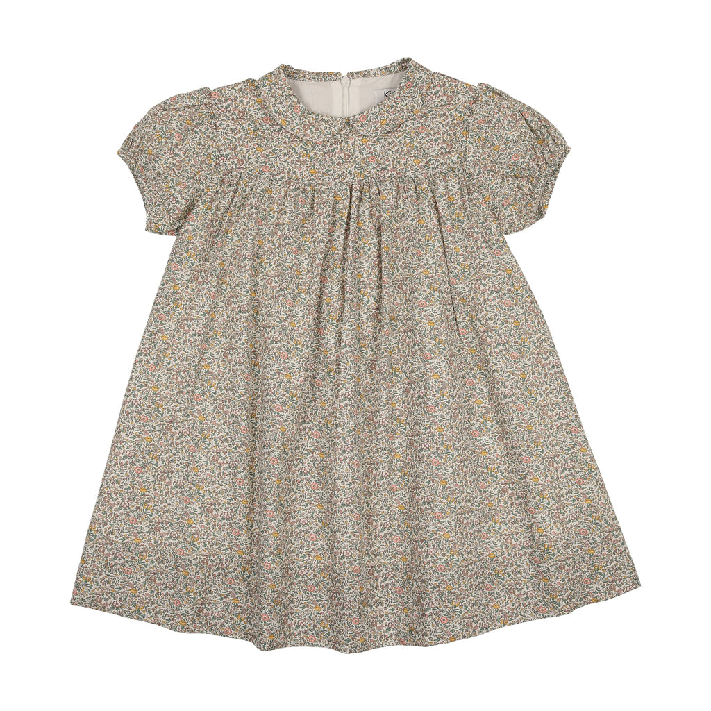 Kin+Kin Dress Jellybeanzkids Kin + Kin Peter Pan Collar Short Sleeve Dress -Floral Print
