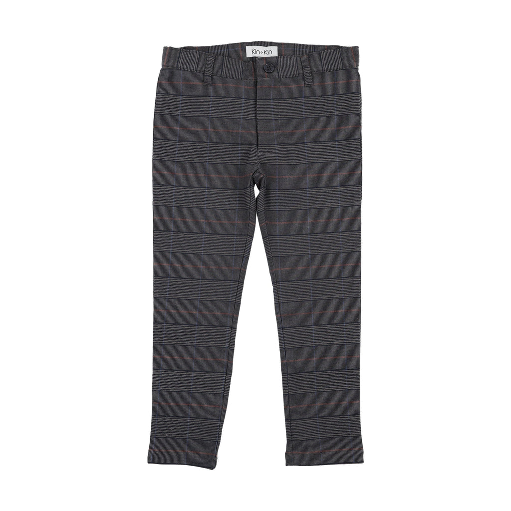 Kin+Kin Pants Jellybeanzkids Kin+Kin Boys Long Pants-Navy Plaid