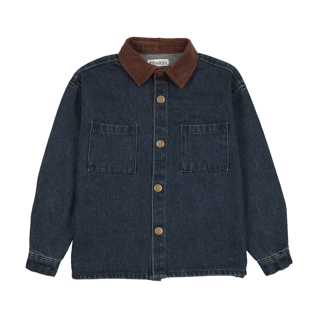 Kin+Kin Shirt Jellybeanzkids Kin+Kin Chambray Pocket Shirt -Midnight blue