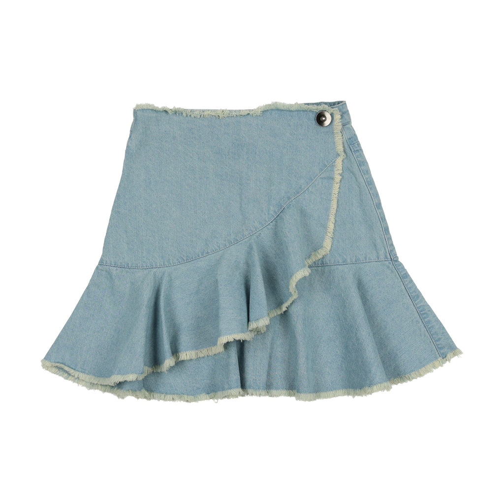 Kin+Kin Skirt Jellybeanzkids Kin+ Kin Denim Frayed Edge Skirt- Light Blue