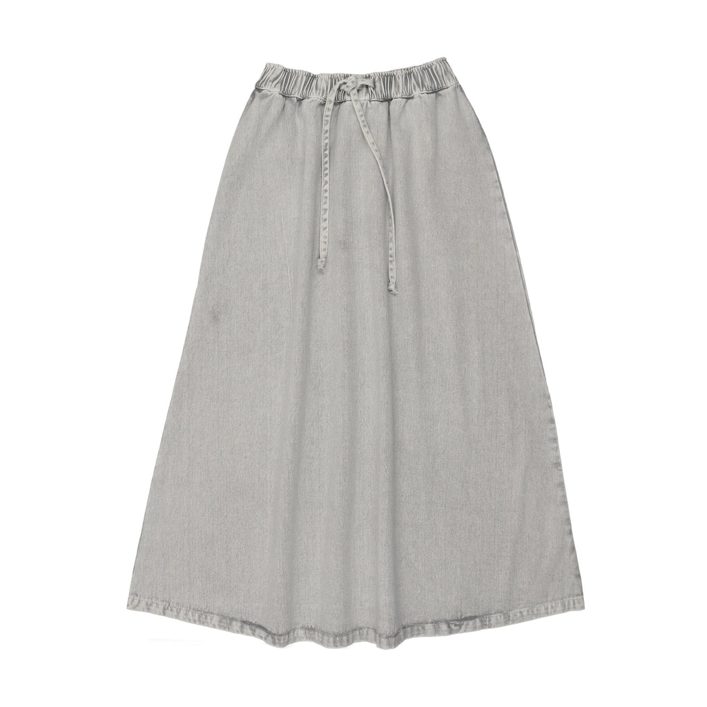 Kin+Kin Skirt Jellybeanzkids Kin + Kin Denim Maxi Drawstring Skirt- Blue-Grey Denim